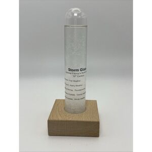 Kikkerland Storm Glass Admiral Fitzroy Wood Base Desk Weather Forecast Barometer